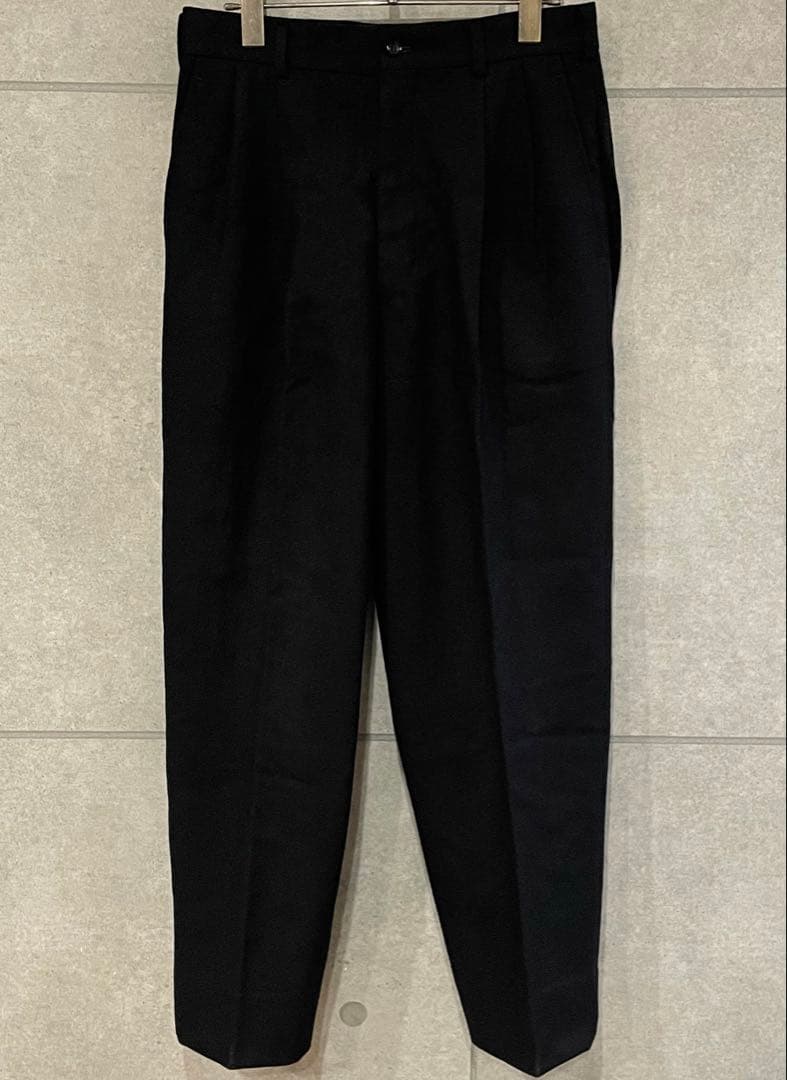 初期 コムデギャルソン オム 生地厚 ウール ツータック スラックス パンツ 黒