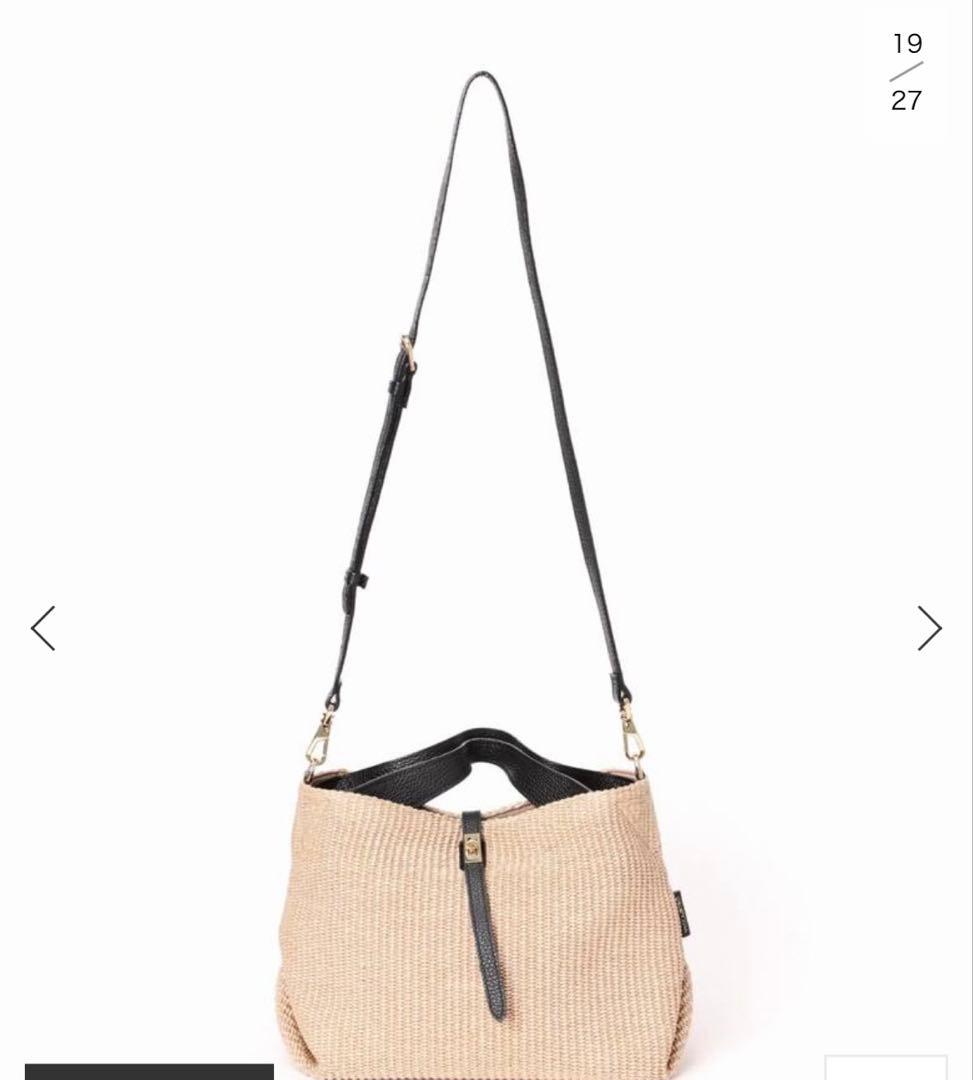 【新品未使用タグ付き　VIOLAd'ORO】ラフィア調2WAYトートバッグ