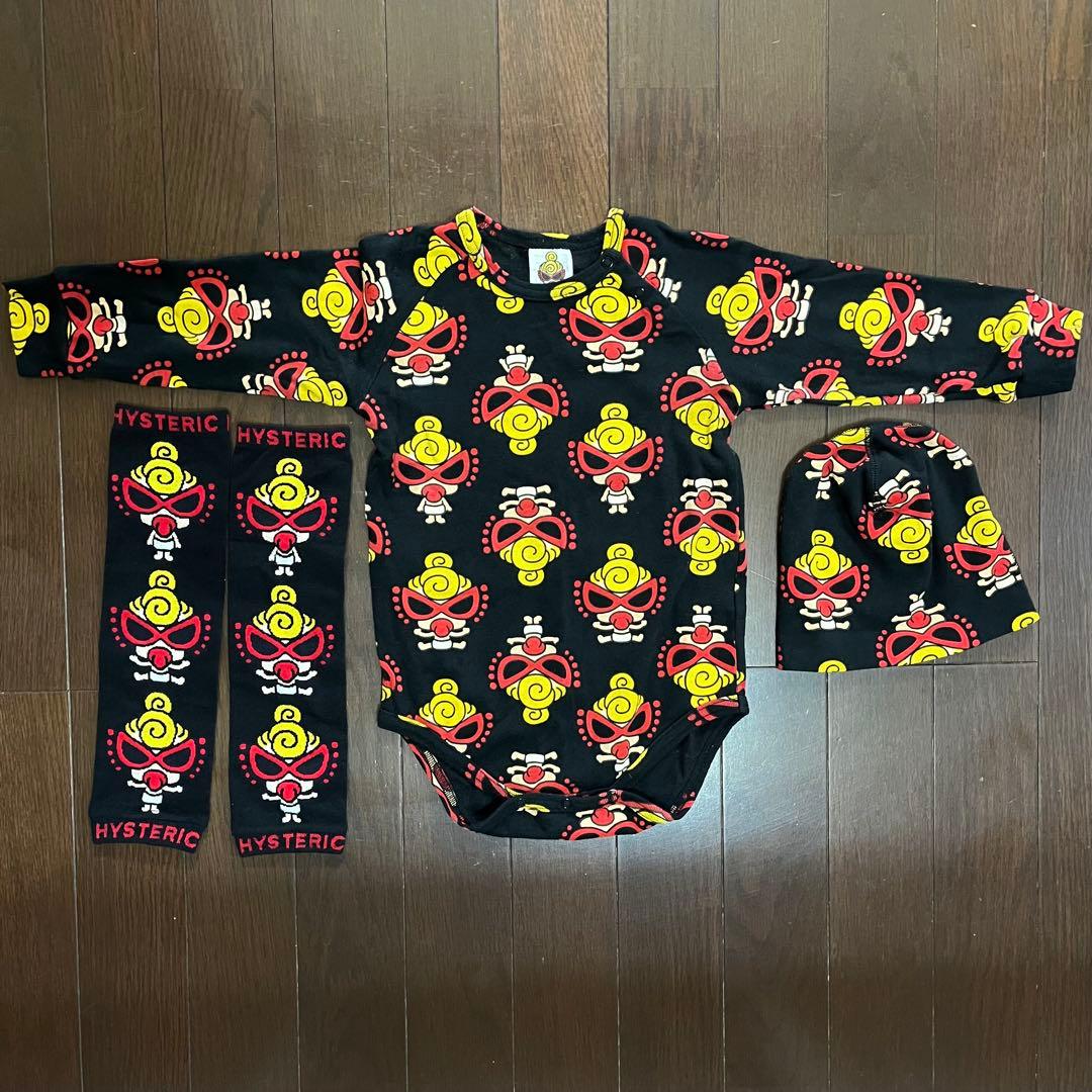 ヒステリックミニ ロンパース 帽子 レッグウォーマー3点セット
