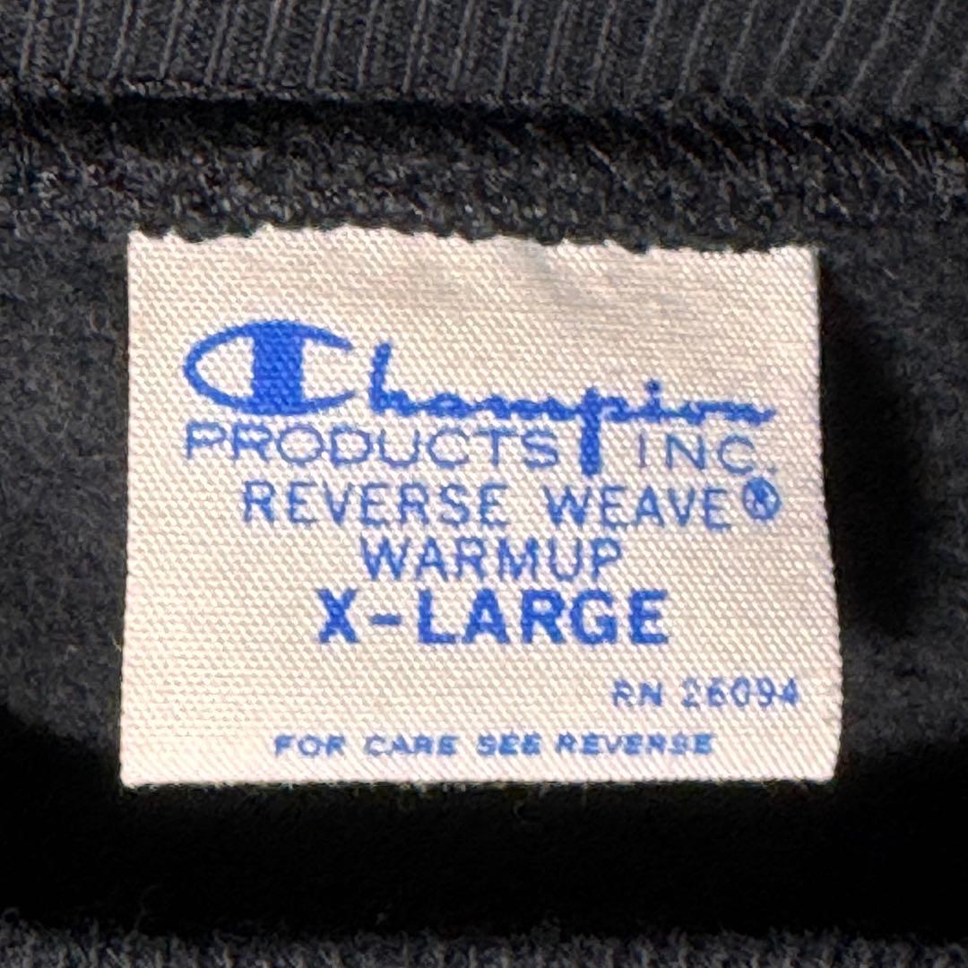 チャンピオン リバースウィーブ 青タグ 復刻 3段プリントスウェットXL 黒