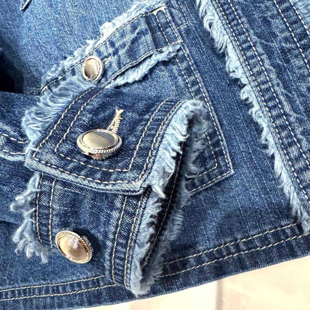 【新品】QTUME クチューム　ダークブルーデニム クロップドジャケット