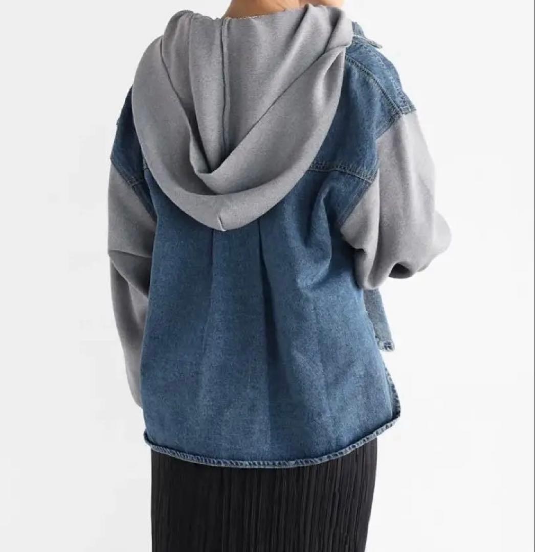 新品未使用タグ付き　定価22000円　Vin ニットドッキングデニムジャケット