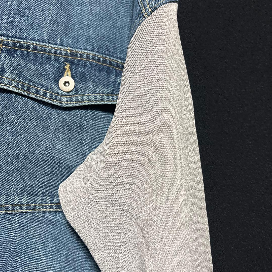 新品未使用タグ付き　定価22000円　Vin ニットドッキングデニムジャケット