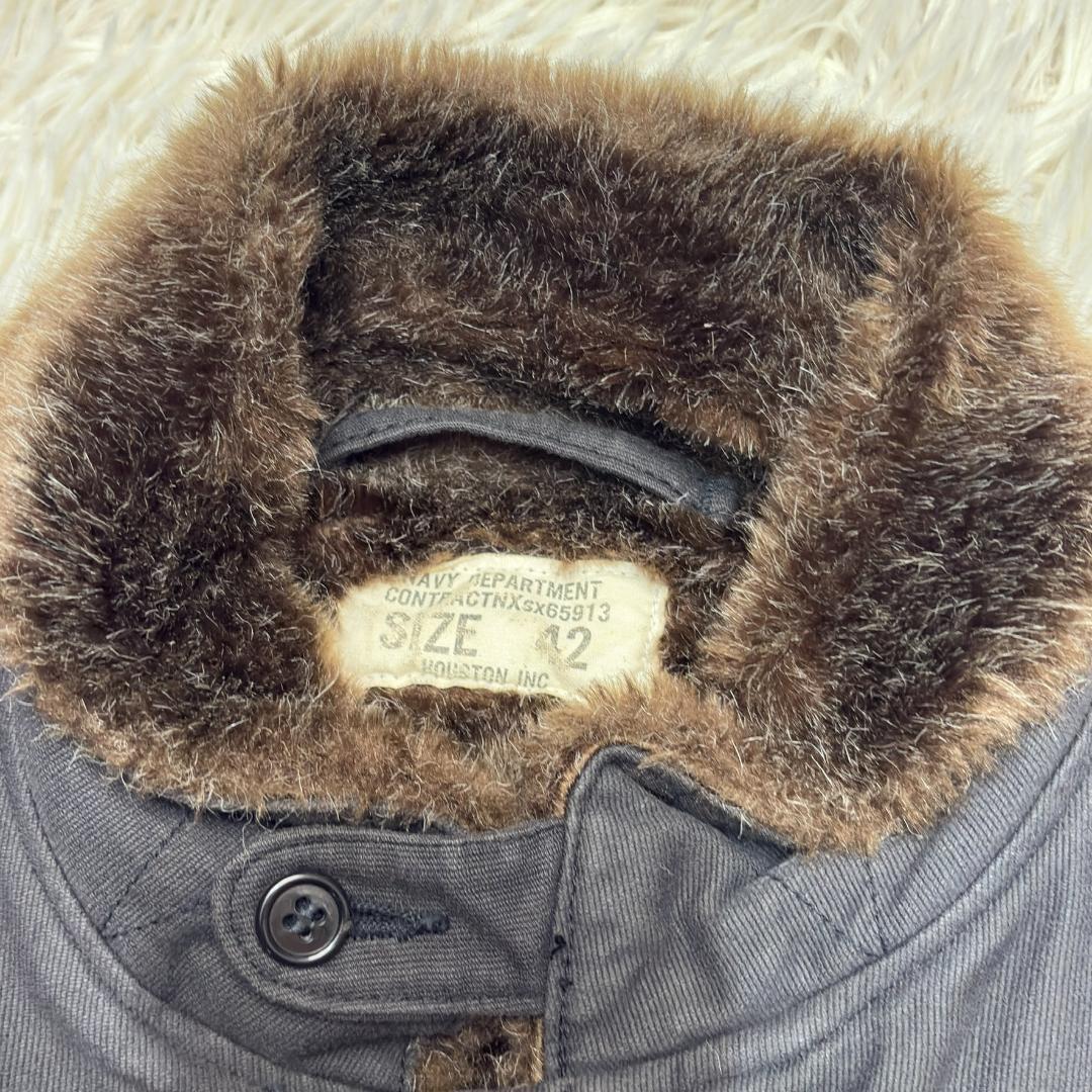 HOUSTON ヒューストン デッキジャケット　N1　黒　IDEALジップ　XL