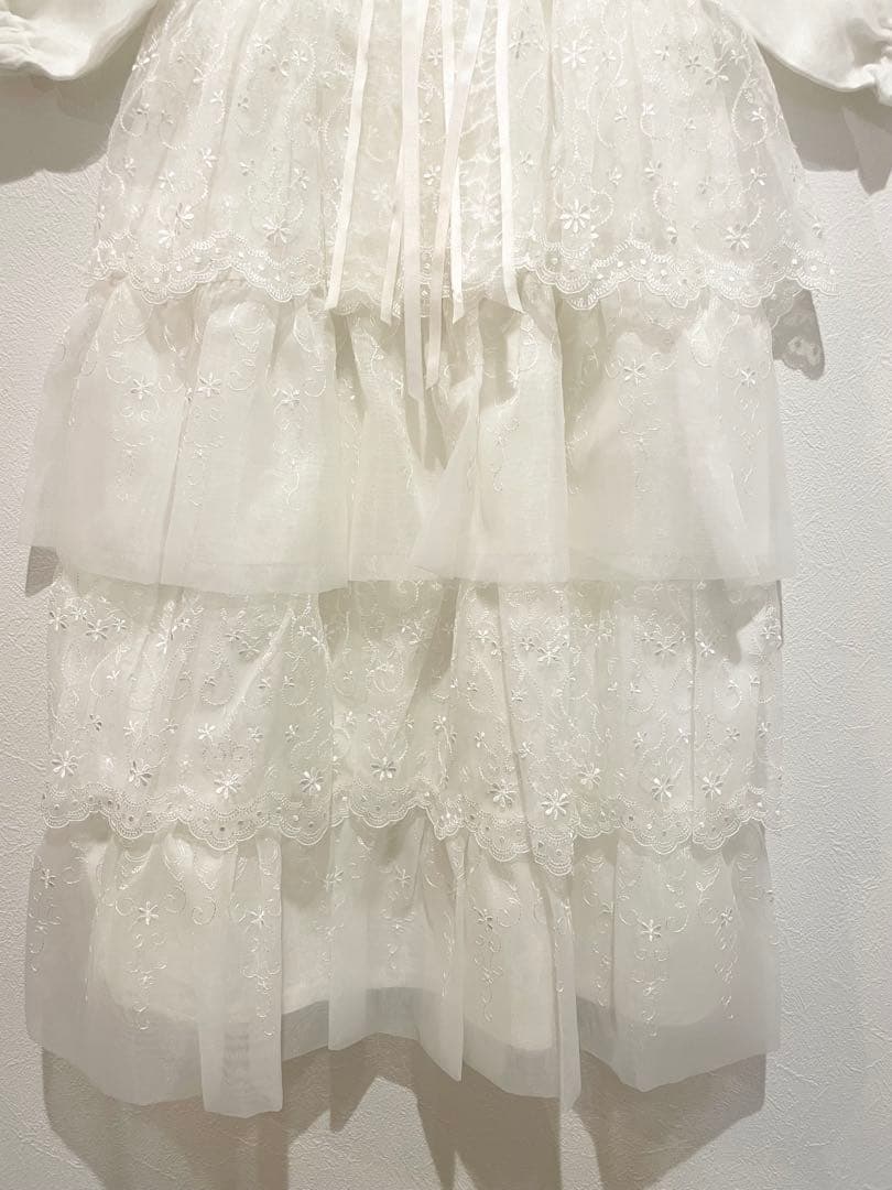 超ロングコート ベビー セレモニードレス　オーガンジー　ホワイト 美品 着画あり