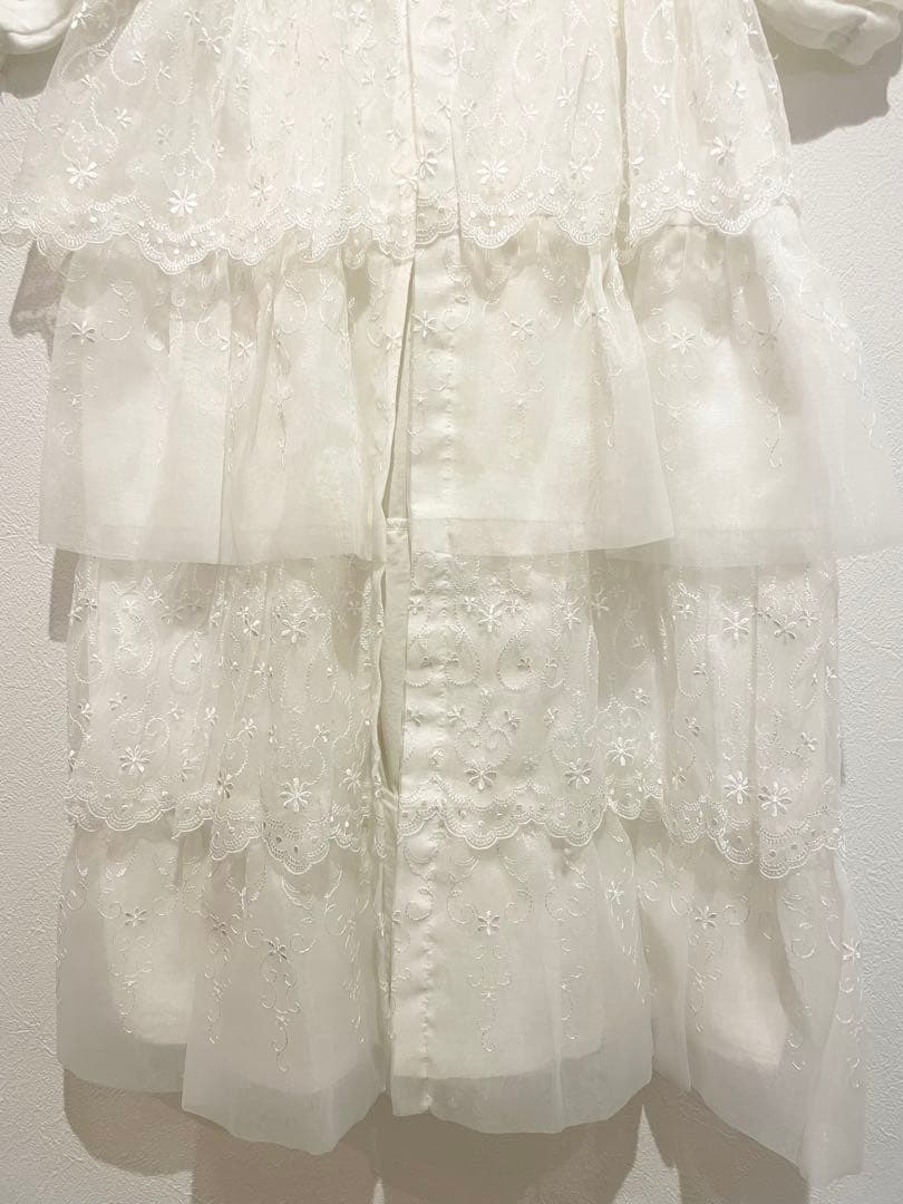 超ロングコート ベビー セレモニードレス　オーガンジー　ホワイト 美品 着画あり