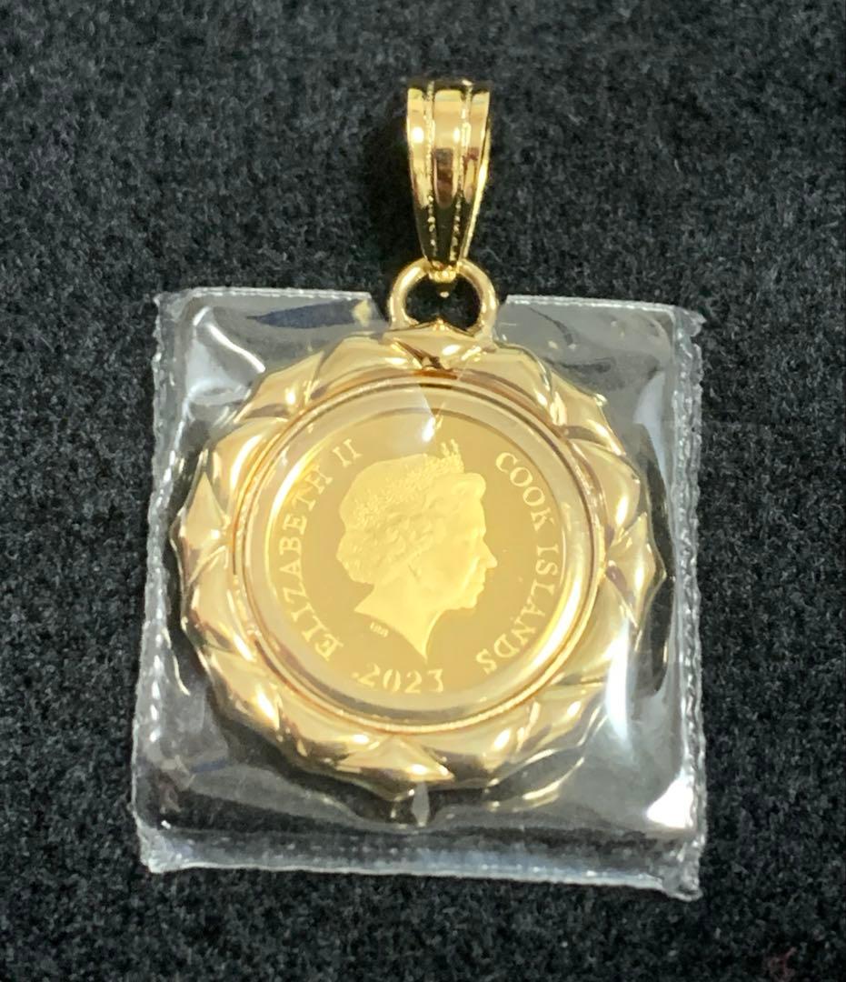 フェニックスチャーム　ペンダントトップ　ネックレス　K24×K18