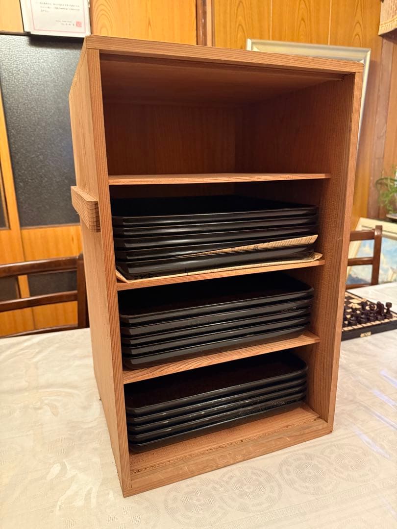 2158様感謝‼️蔵出しJAPAN GOZEN天然木　梨地最高級布着砂子御膳 5客