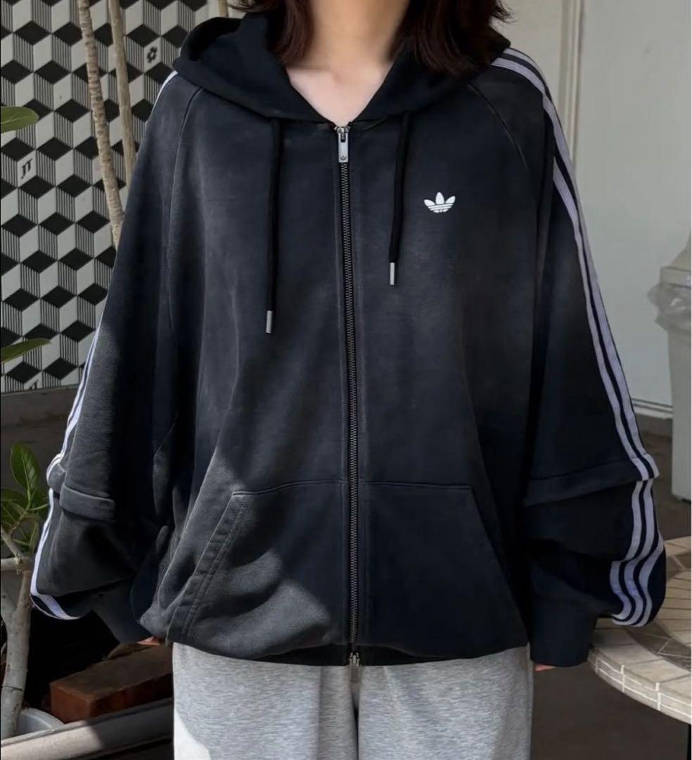 adidasADILENIUMシーズン4ウォッシュオーバーサイズ ジップパーカー