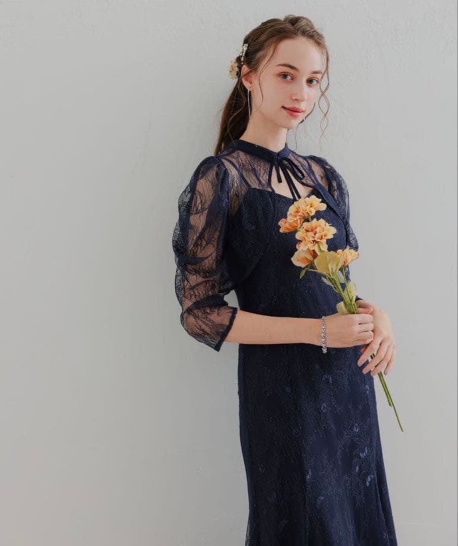 ★新品★ドリードール　ボレロレイヤーレースドレ　ネイビー　M