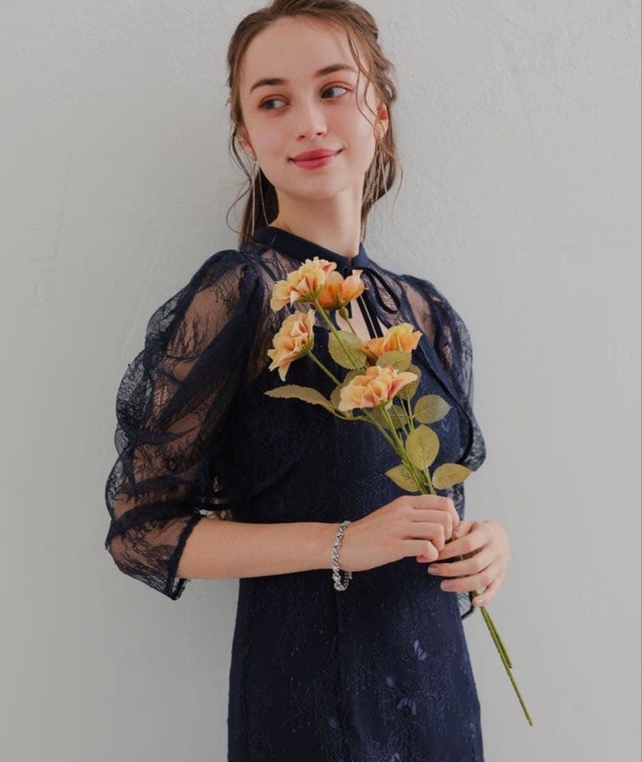 ★新品★ドリードール　ボレロレイヤーレースドレ　ネイビー　M