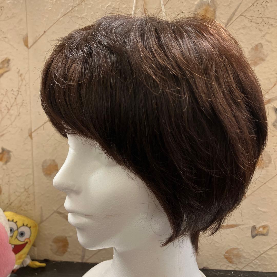 新品医療用ウィッグ ショートヘア ブラウン 総手植え RINGSJapan