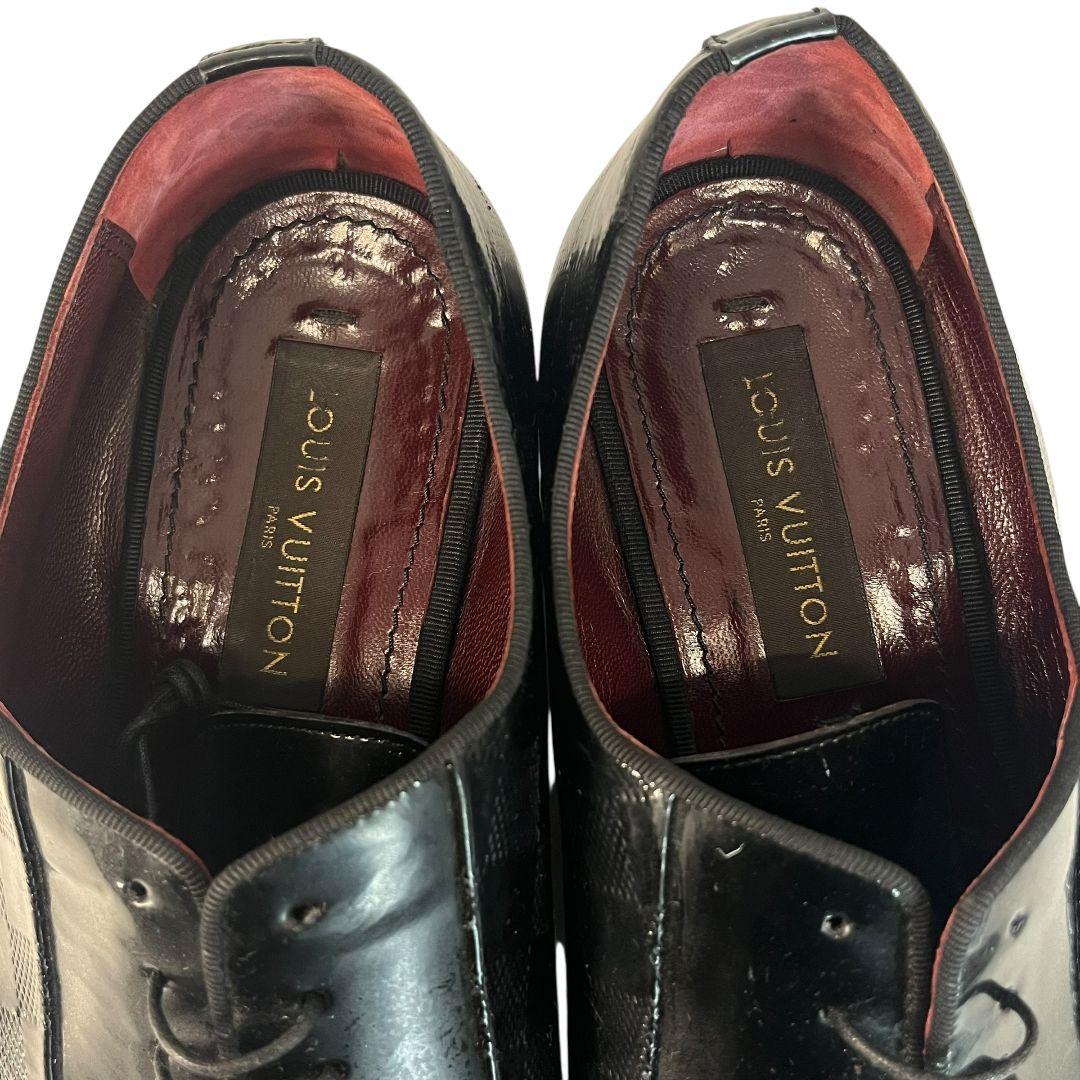 【川越清秀】 ルイヴィトン　ダミエ　ビジネスシューズ　レザー　パンチング