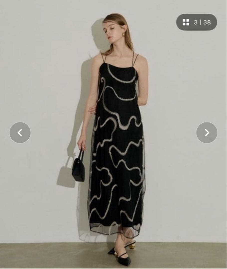 ワンピース LE'RURE/ Grafitti back drape cami dress