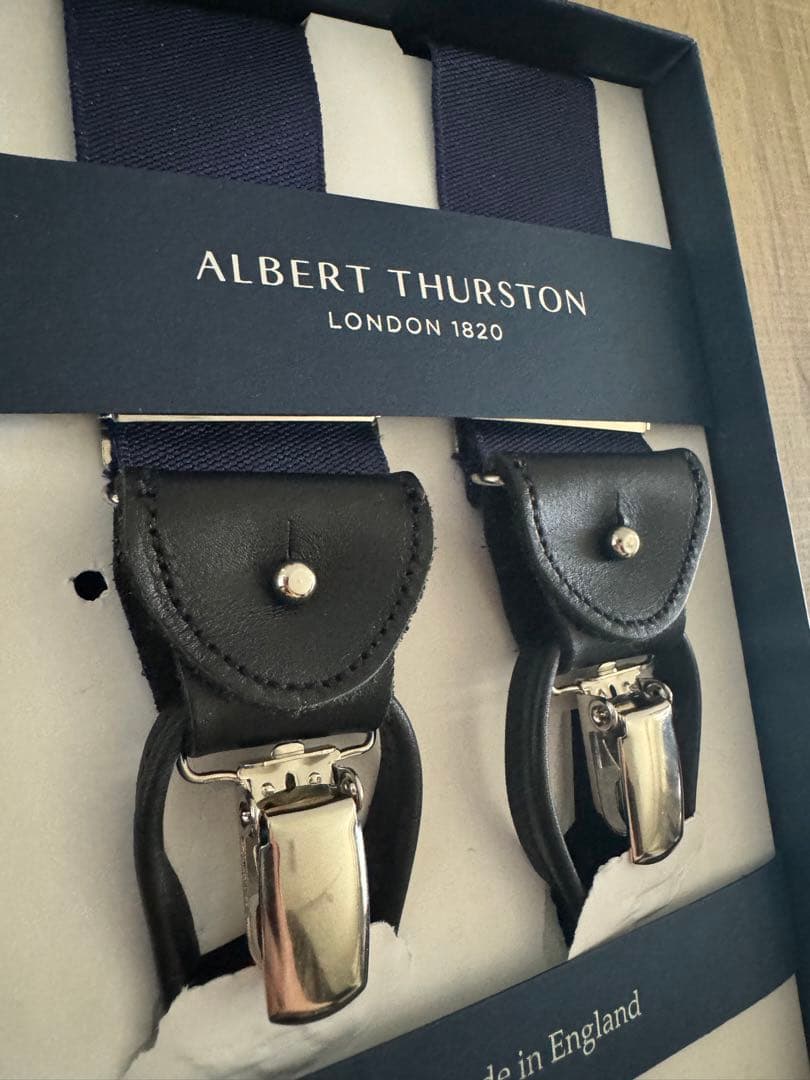  THURSTON ネイビーサスペンダー 英国製