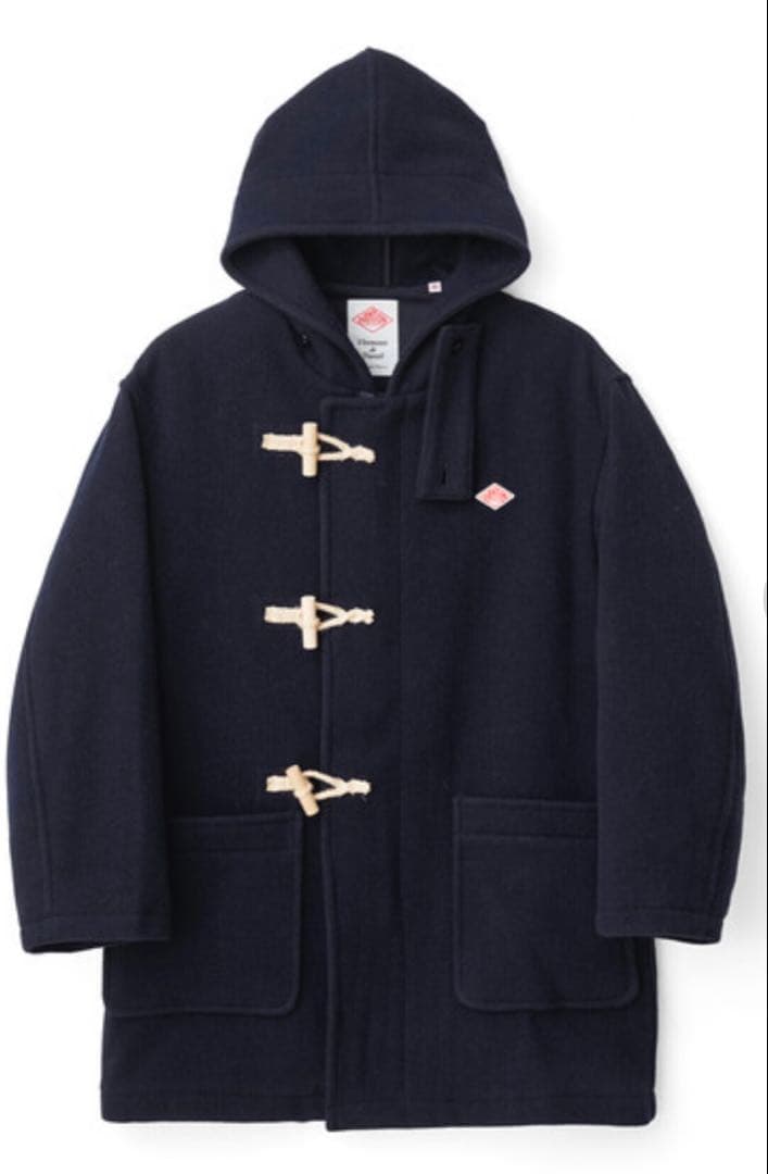 DANTON ダントン ダッフルコート ウールパイル 38 ネイビー