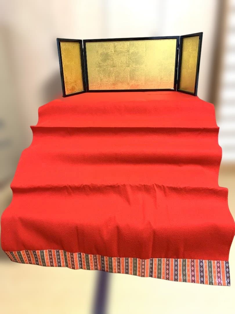 雛壇 ５段 桐 (＋赤フェルトと金屏風) 雛人形