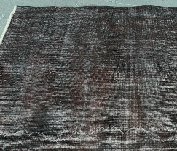 トルコ ヴィンテージラグ989 超大判 レア ダークブラウン オーバーダイラグ