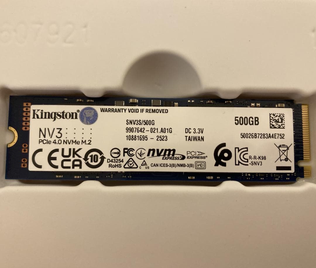 【未使用品】Kingston 500GB M.2 NVMe SSD Gen4x4