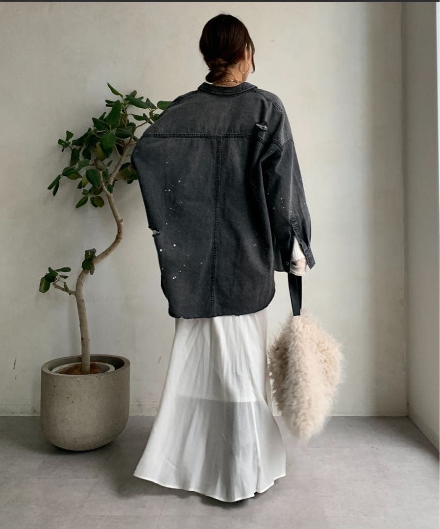 DouDou ダメージデニムシャツ