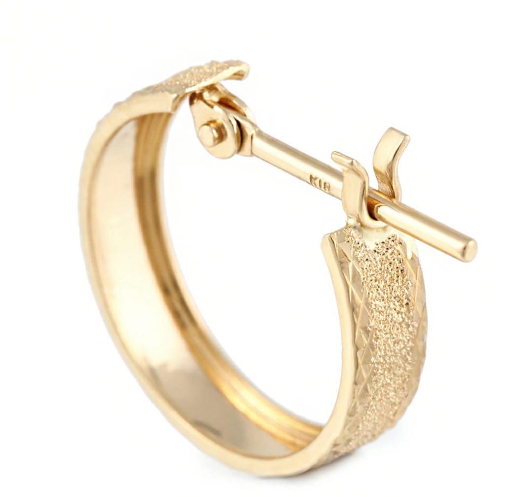 ゴールド 18Kフープピアス