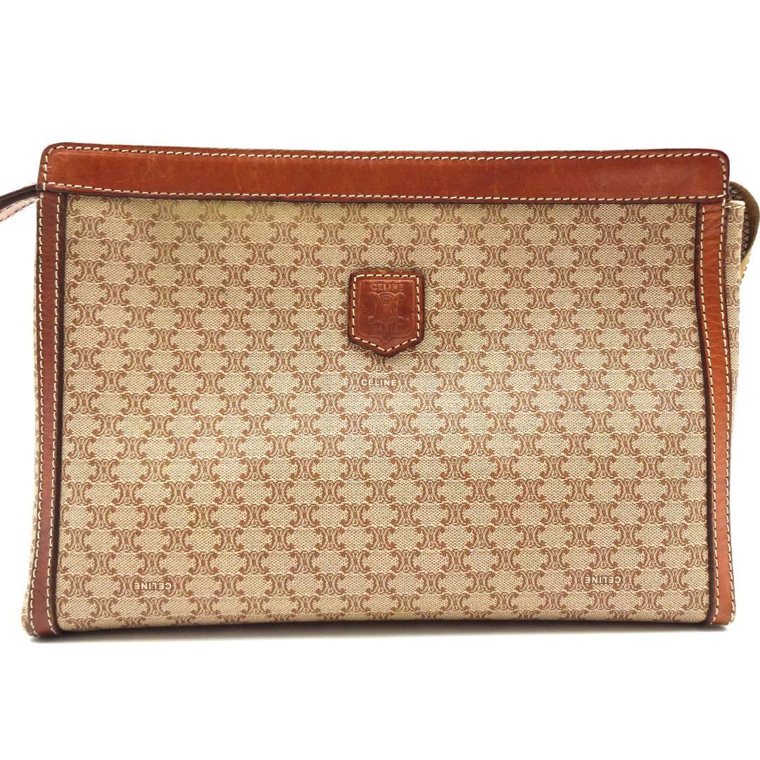 02202-1【セリーヌ】マカダム柄/クラッチバッグ/セカンドバッグ