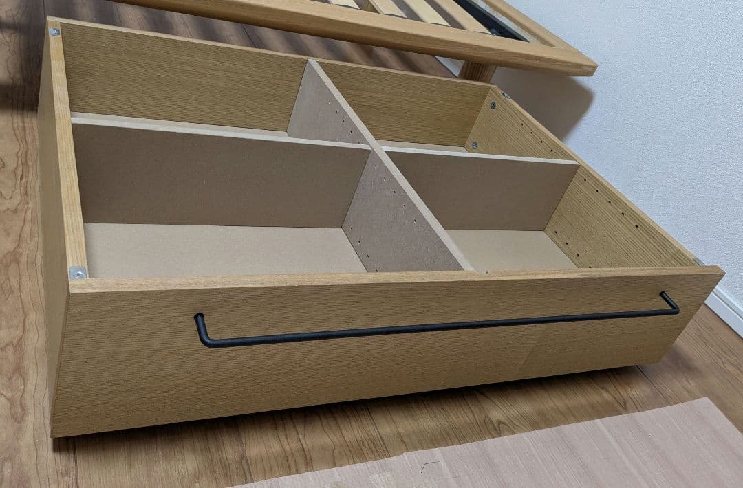 【宗蓮】無印良品 木製ベッドフレーム下収納 引き出し　タモ材　2個セット