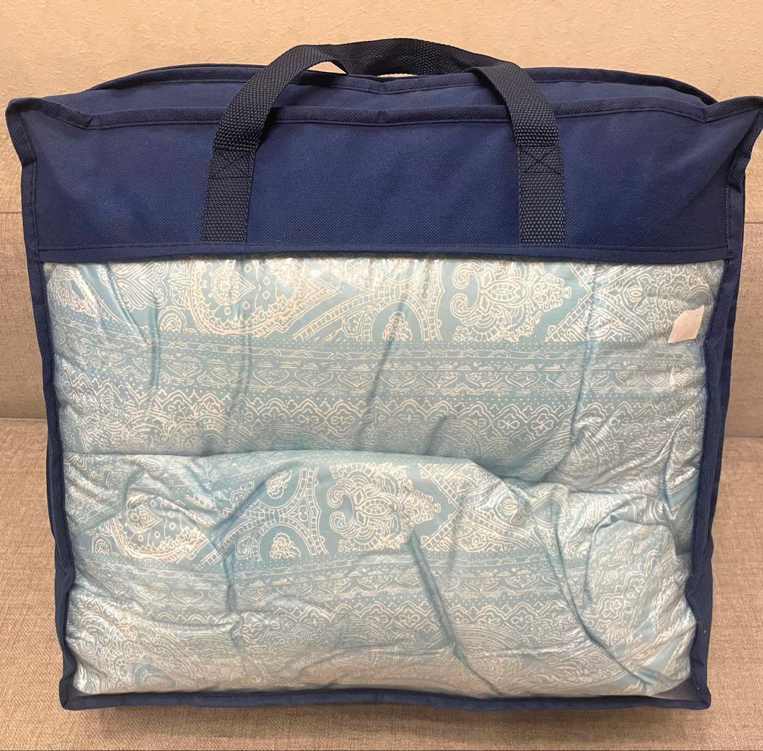 昭和西川 NU-50 シングル ２枚合わせ羽毛掛布団 ブルー 150x210cm