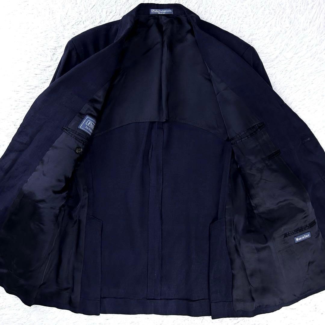 現行 イタリア製 ポロバイラルフローレン ブレザー リネン 紺ブレ 金ボタン