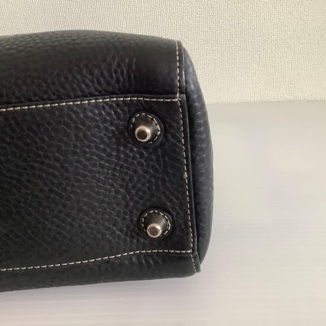 COACH コーチ ブラック レザー ハンドバッグ