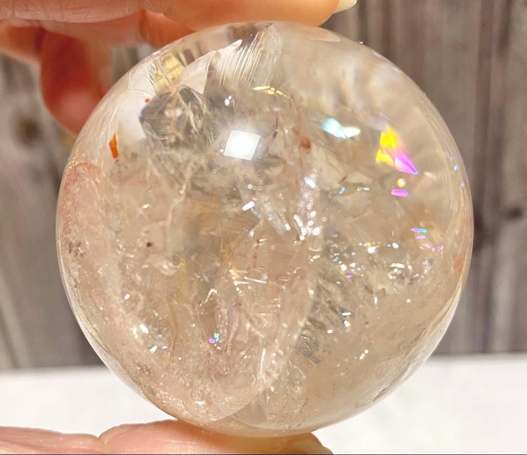 ピンククォーツ（ピンクアゼツライト）スフィア 台座付き