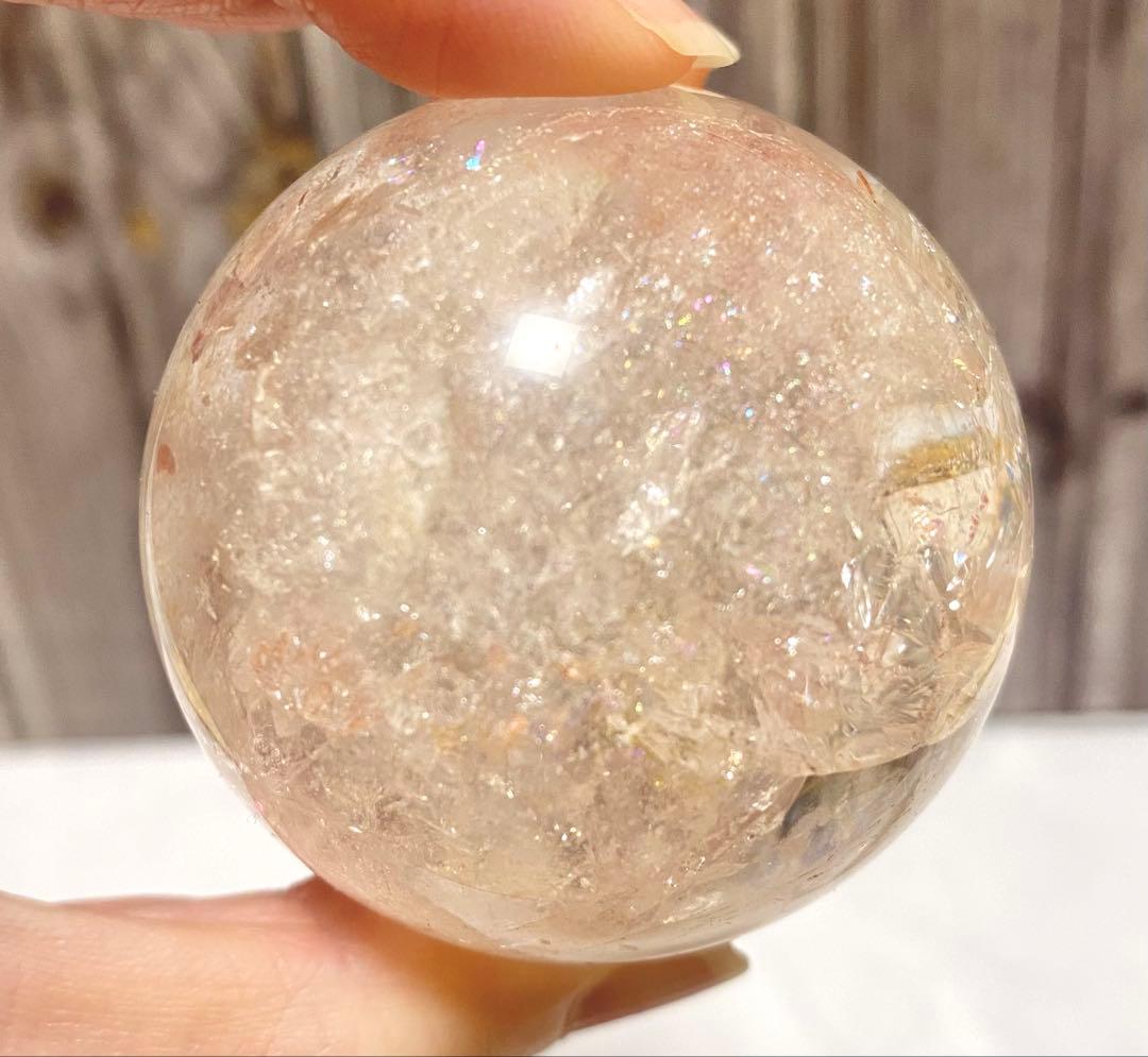 ピンククォーツ（ピンクアゼツライト）スフィア 台座付き