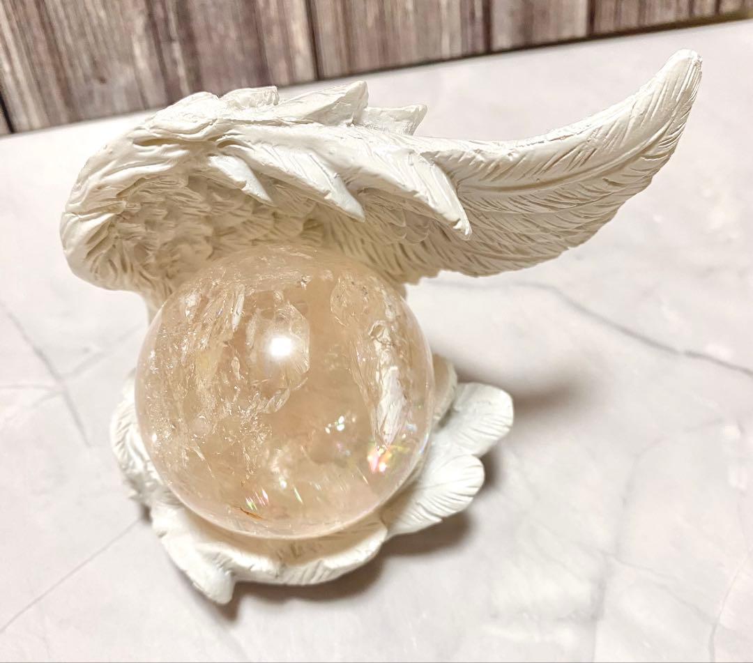 ピンククォーツ（ピンクアゼツライト）スフィア 台座付き