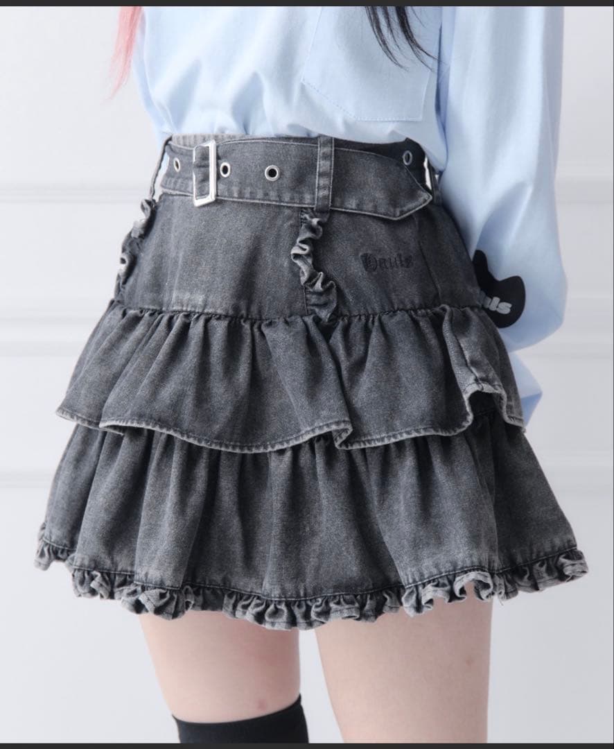 Hauls スカート ハウルズ ティアードデニムスカート