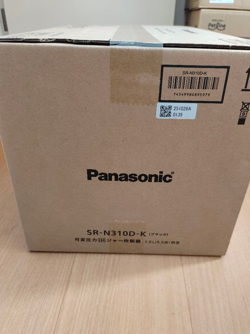 パナソニック 炊飯器 5.5合 SR-N310D-K 未開封、元のパッケージ