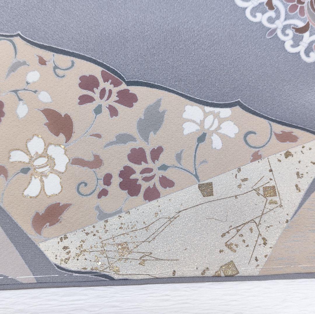 ❰6378❱ フルセット　色留袖 華文 金駒刺繍 一つ紋　袋帯　帯締　正絹　着物