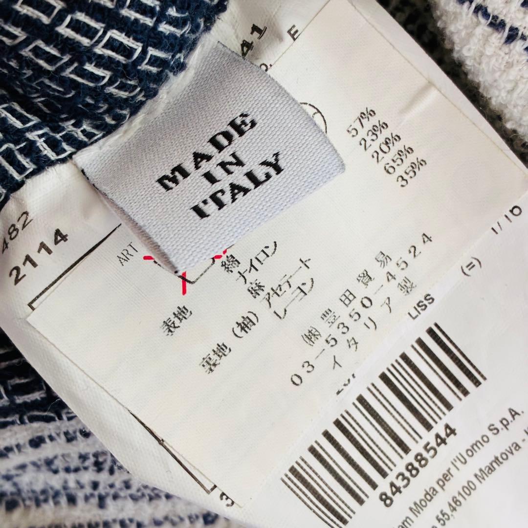 【良品】ルビアム1911 テーラードジャケット ストライプ　リネン混　イタリア製