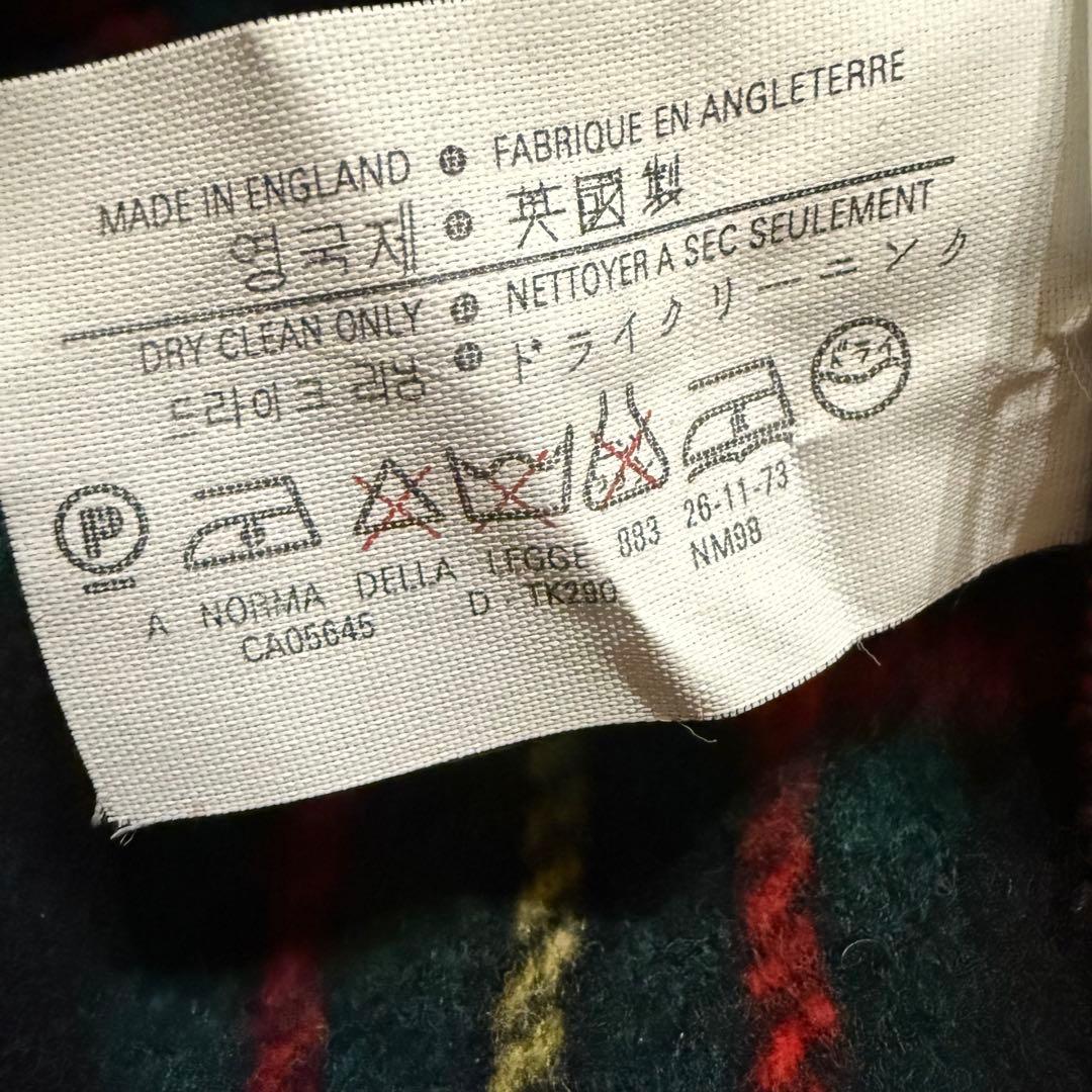 新品/英国製 グローバーオール ダッフルコート 38 チャコール 裏地チェック