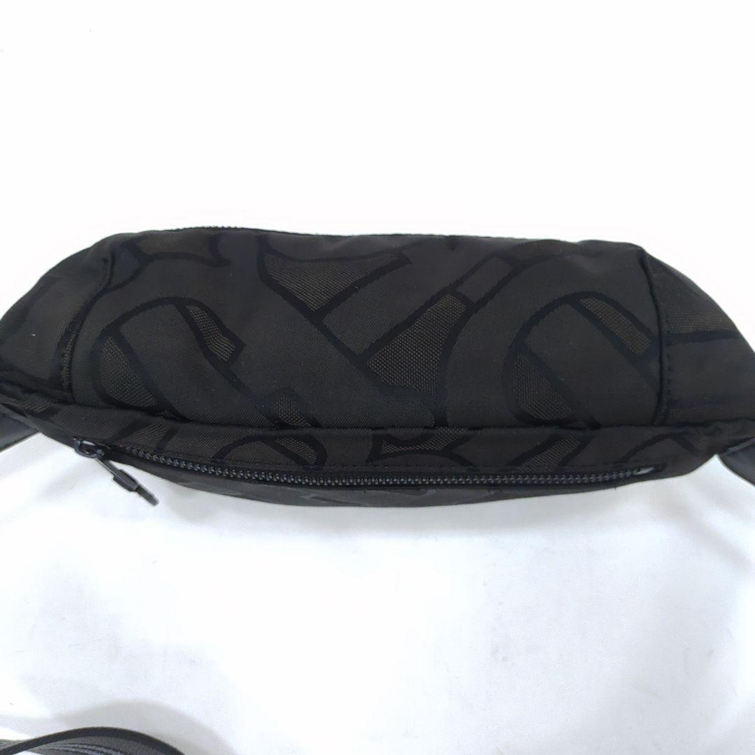 バーバリー ボディバッグ ウエストポーチ レザー×ナイロン TB総柄 黒
