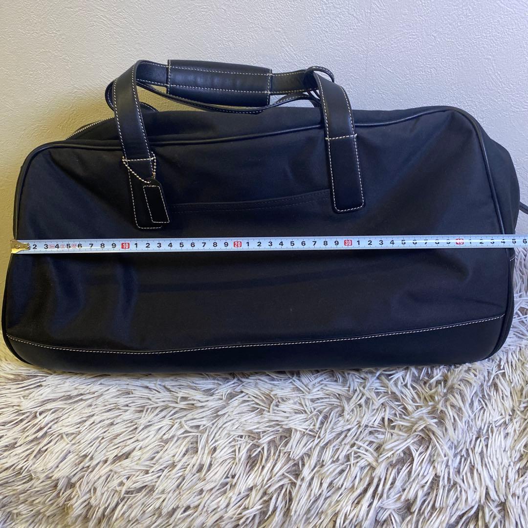 【美品】COACH コーチ　ブラック ボストンバッグ　レザー　ナイロン