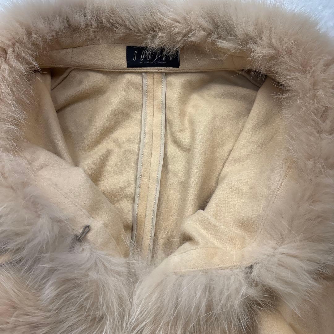 SOLEIL アンゴラ100% ケープコート シャドーフォックスファー