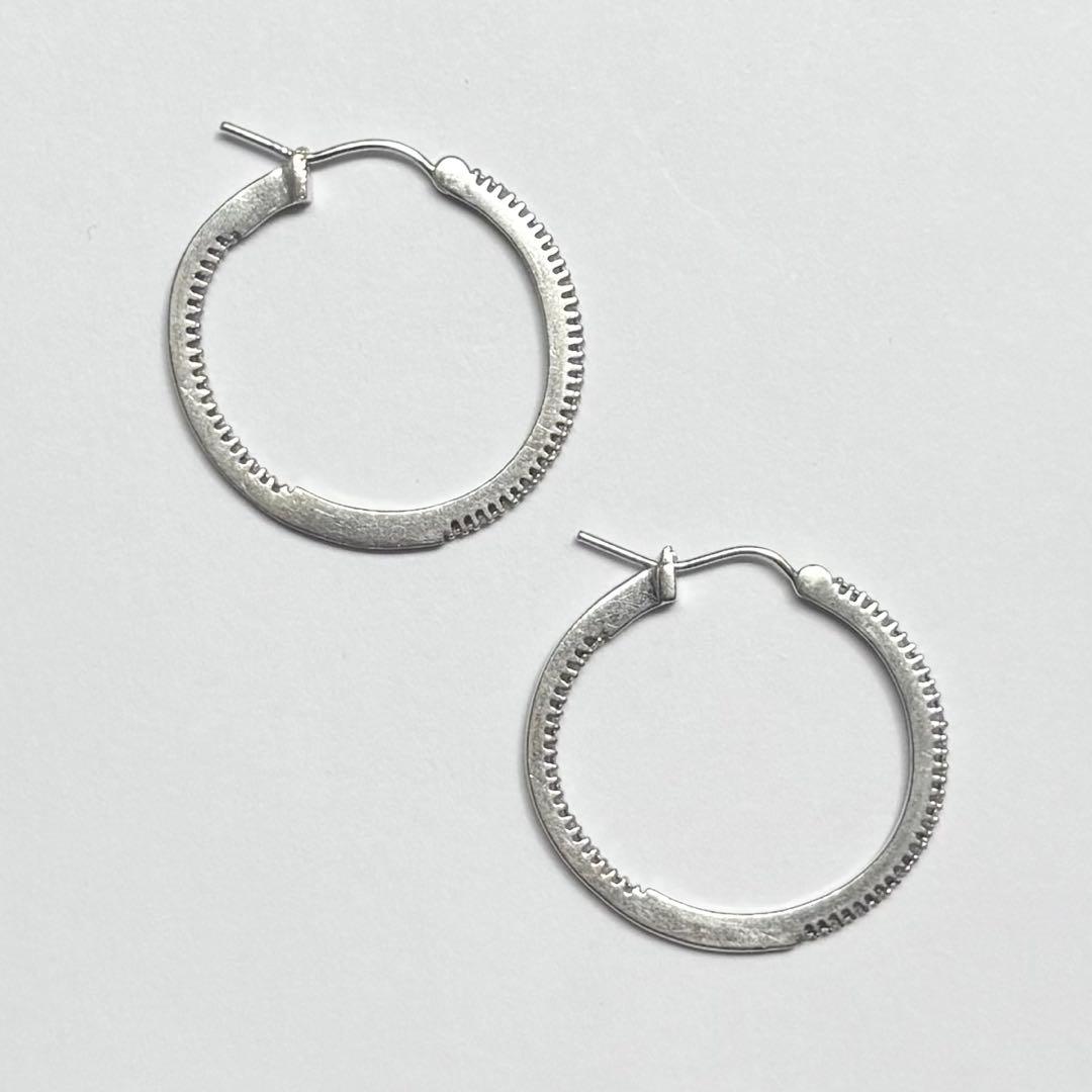 ナバホ シルバー925 ヴィンテージ デザインフープ ピアス