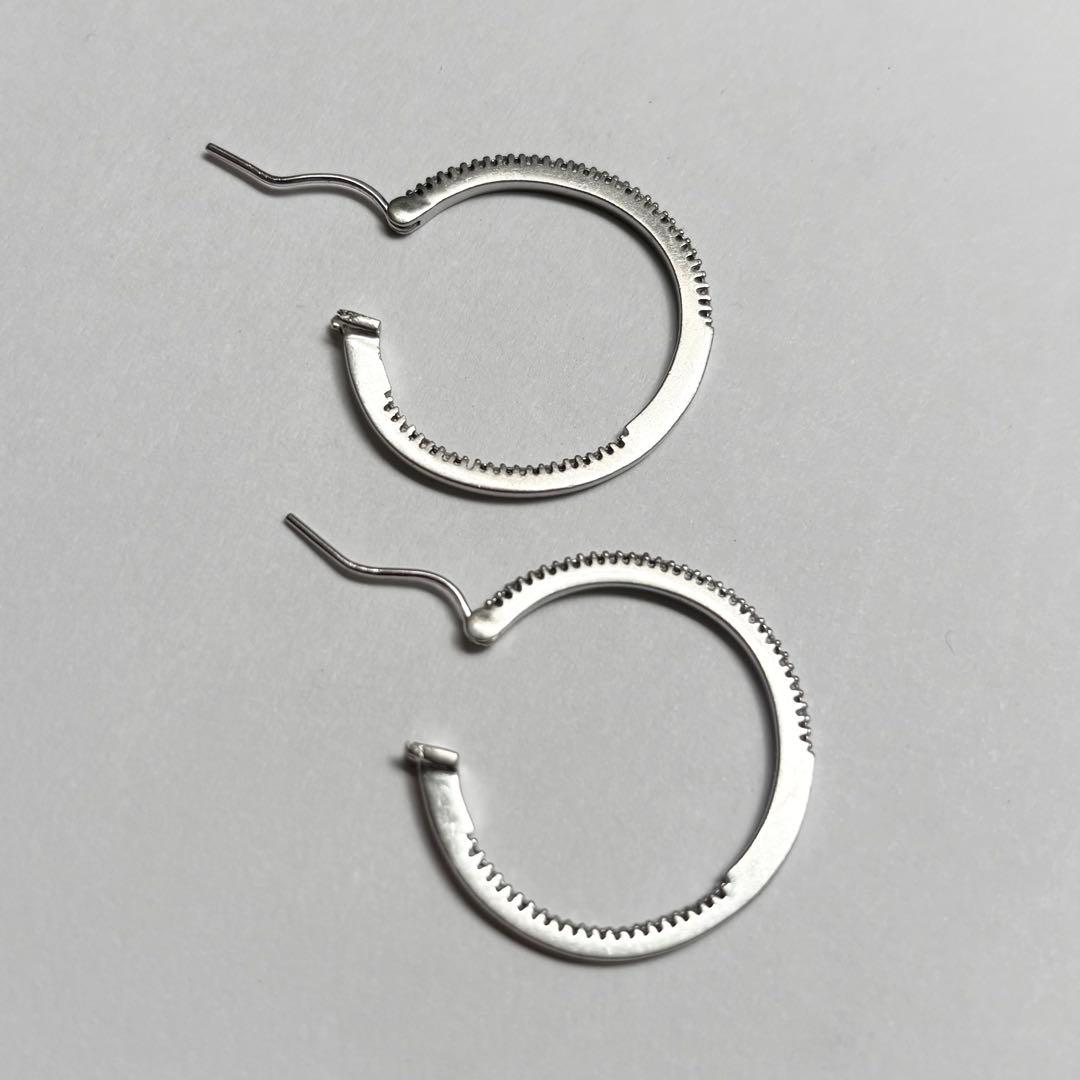 ナバホ シルバー925 ヴィンテージ デザインフープ ピアス