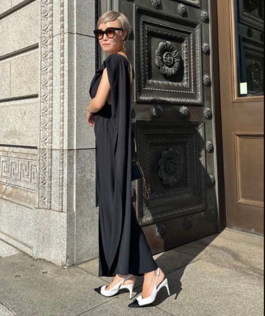 JENNE ワンショルダードレープワンピース