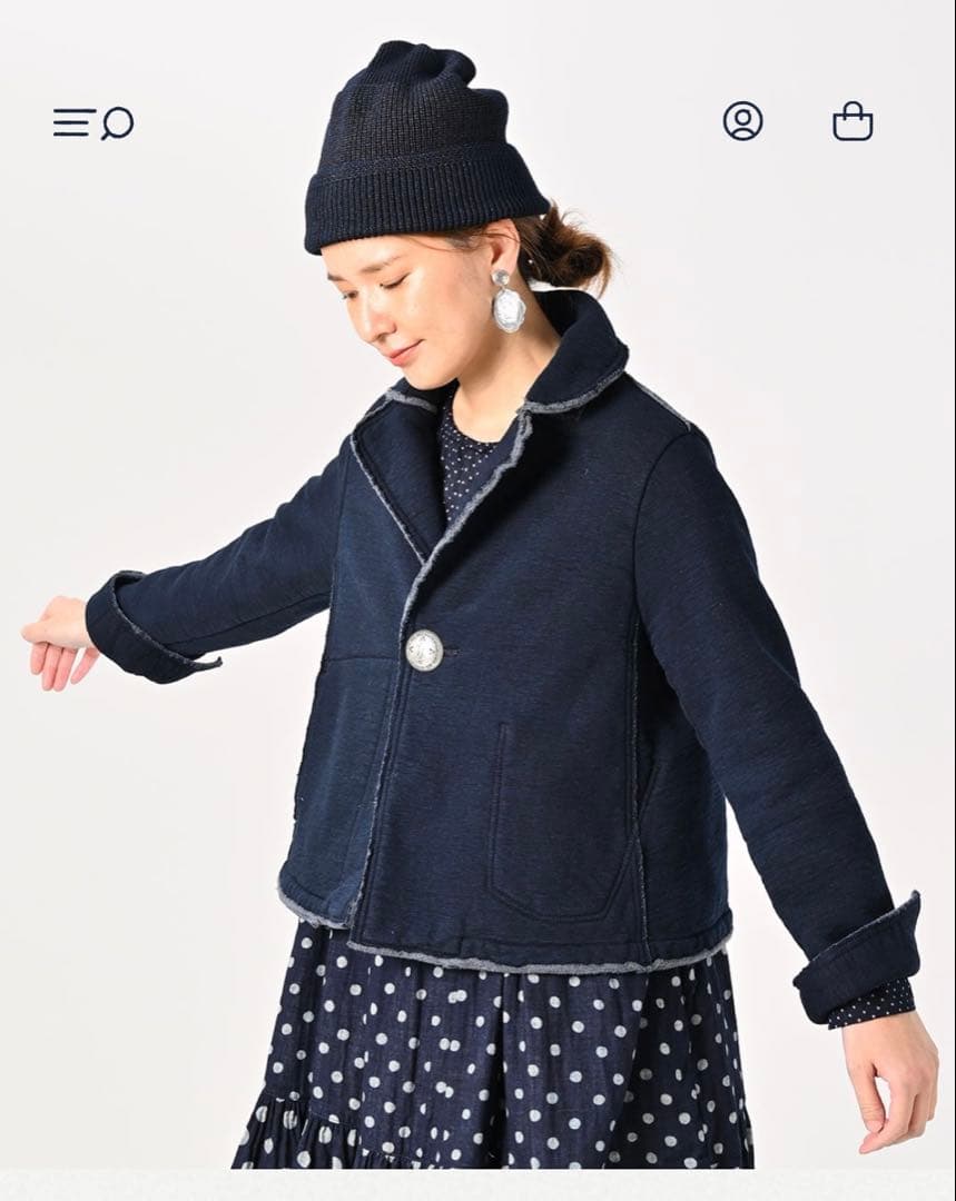 新品　45rpm北海道本裏毛ジャケット 　インディゴ