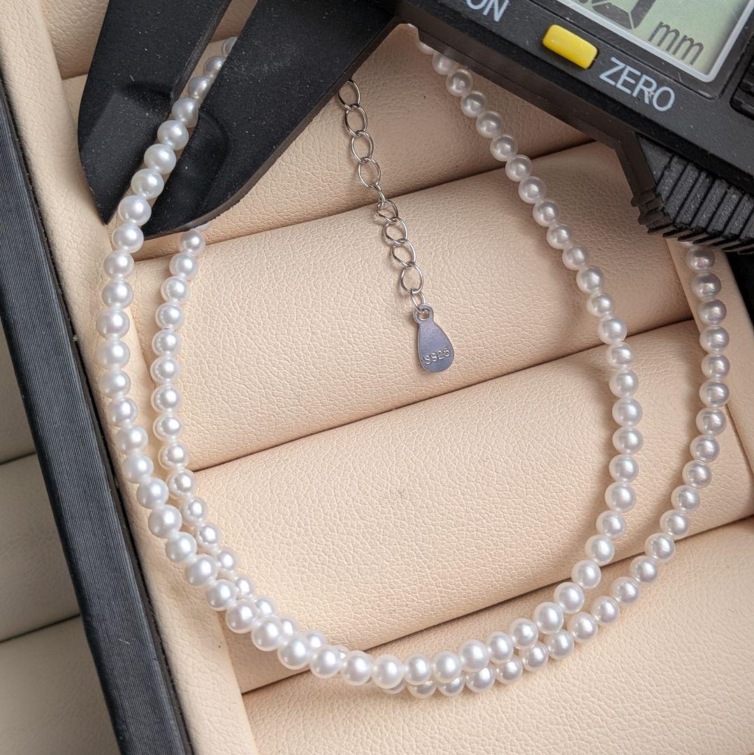 真珠ネックレス　淡水パール　ベビーパール　冠婚葬祭　s925　本真珠　艷やか
