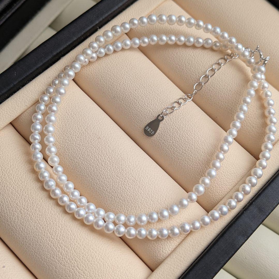 真珠ネックレス　淡水パール　ベビーパール　冠婚葬祭　s925　本真珠　艷やか