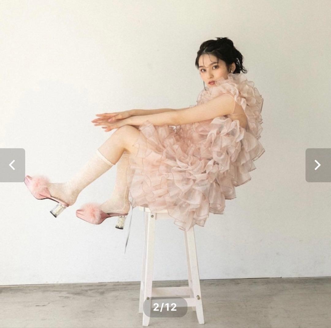 フリルワンピース パーティードレス ピンク