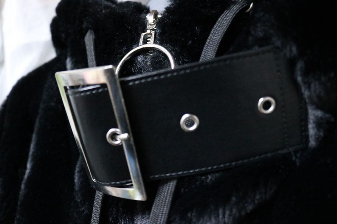 『REFLEM/レフレム』ベルト付きハイネックファーパーカー ファーブルゾン