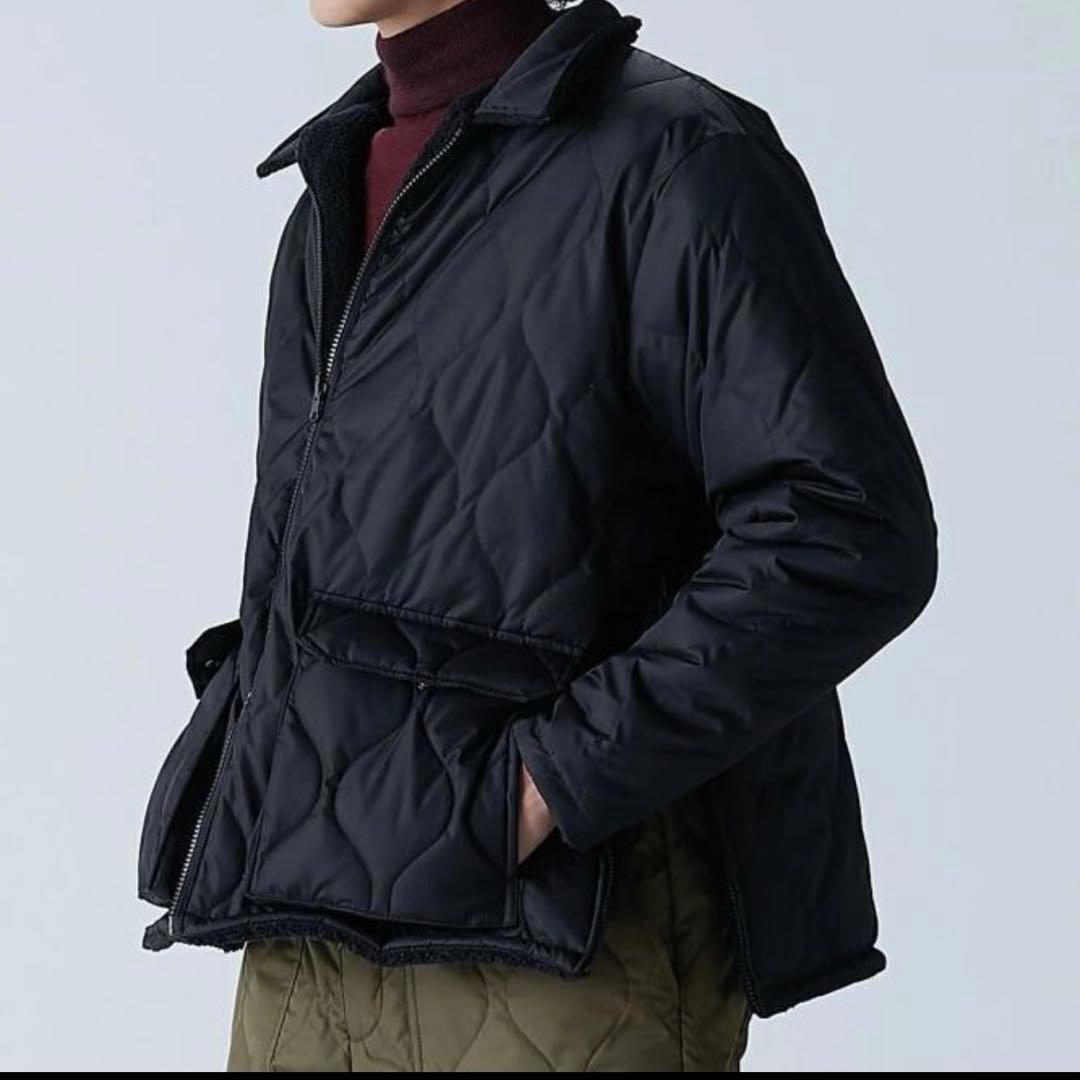 TAION タイオン　ミリタリー　リバーシブル　ダウンジャケット　ボア　ブラック